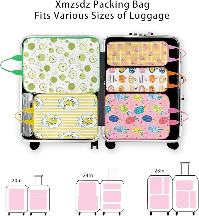 7 Pcs Compression Packing Cubes for Travel Luggage, Lightweight Suitcase Organizer Bags Set, Compression Packaging Cube for Travel Essentials, Packing Cubes for Carry on Suitcase