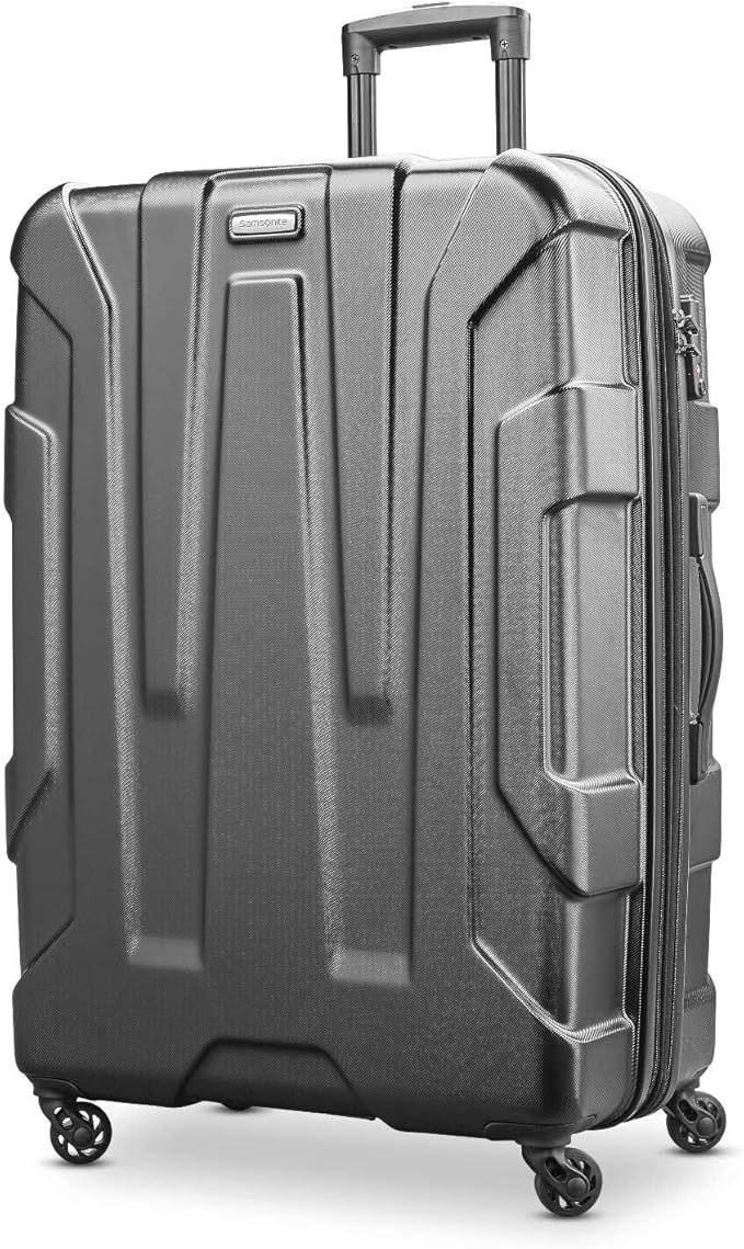 Samsonite Centric Hardside Expandable Luggage with Spinner Wheels, Black, Checked-Large 28-Inch