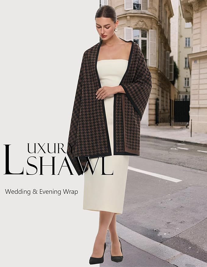 PULI Women's Pashmina Shawl Wraps for Evening Dress Large Scarf Blanket Long Wedding Bridal Winter Warm Shoulder Wrap