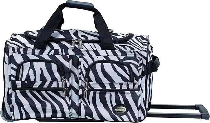 Rockland Rolling Duffel Bag, Black, 22"