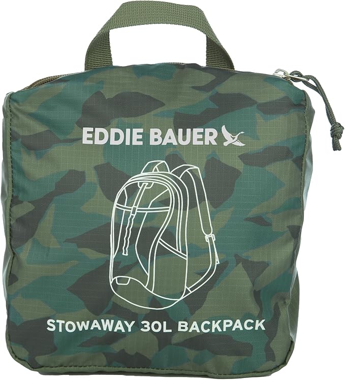 Eddie Bauer Stowaway Packable Backpack | Travel | Outdoor | Lightweight | Foldable | Durable | Ripstop Polyester | 30L - Sprig Green