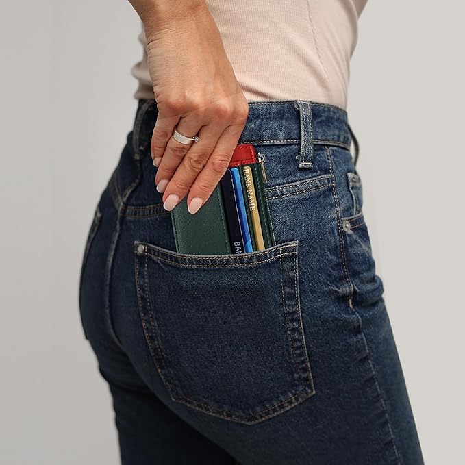Sodsay Card Case Slim Front Pocket Wallet for Women Credit Card Holder with Keychain | Slim, Front Pocket, Credit Card Holder, with Keychain