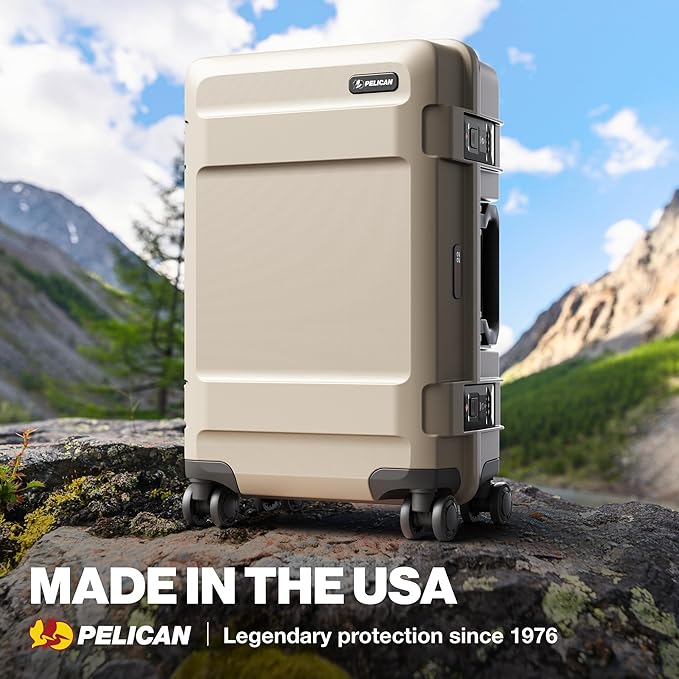 Pelican ATX Luggage - Hardside Carry On Luggage with Wheels - 22 Inch Carry On Bag - Airline Approved (Sand)