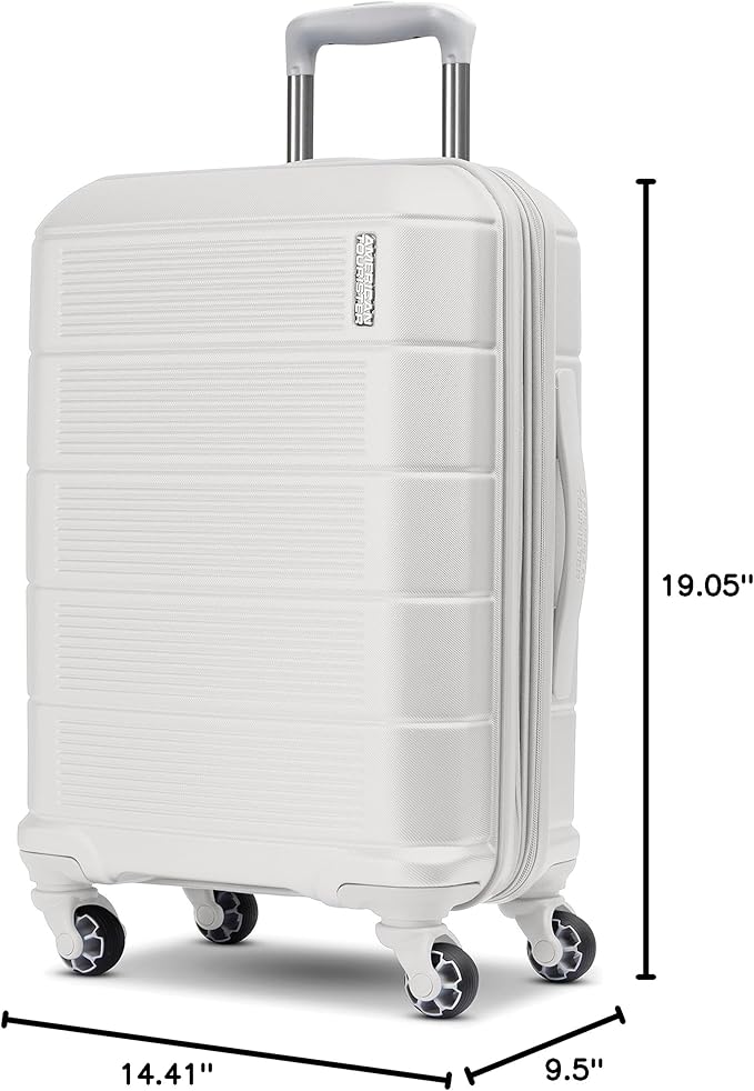 American Tourister Stratum 2.0 Expandable Hardside Luggage with Spinner Wheels, Carry-On, White