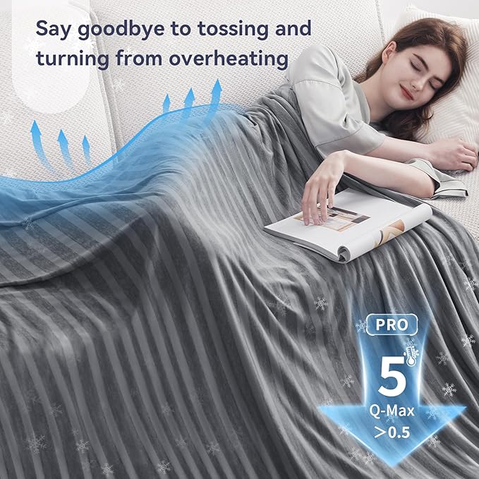 Guohaoi Cooling Blankets for Hot Sleepers,Arc-Chill Q-Max >0.5 Cool Fiber,100% Oeko-Tex Certified,Twin Full Size Lightweight Summer Cool Blanket for Travel/Outdoor Ultra Cold Breathable,60''x90''