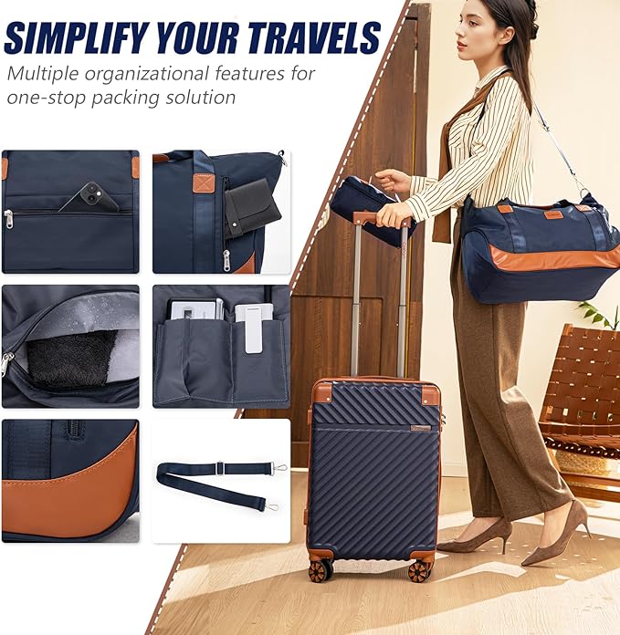Luggage Sets 5 Piece with TSA Lock Spinner Wheels, Unisex Hard Case ABS Suitcase Set, Hardshell Lightweight Waterproof Travel Hardside Suitcases with Wheels for Women Men, Burgundy