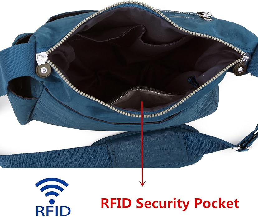 MHCNLL Crossbody Bag with Anti Theft RFID Pocket - Women Lightweight Water-Resistant Purse