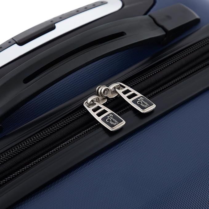 Travelers Club Chicago Hardside Expandable Spinner Luggage, Navy Blue, 22" Carry-On