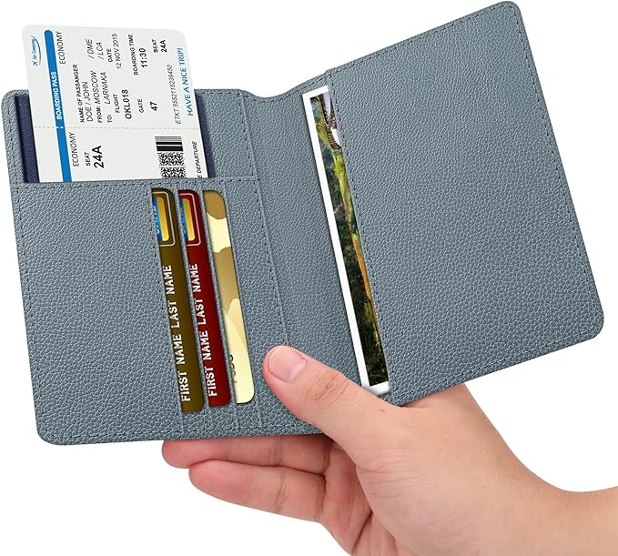 FINTIE Passport Holder, Slim Travel Wallet RFID Blocking Card Case Cover Passport Cover Protector Essentials with Credit Card Slots for Women/Men | Slim, RFID Blocking, Card Case Cover, Essentials, Credit Card Slots