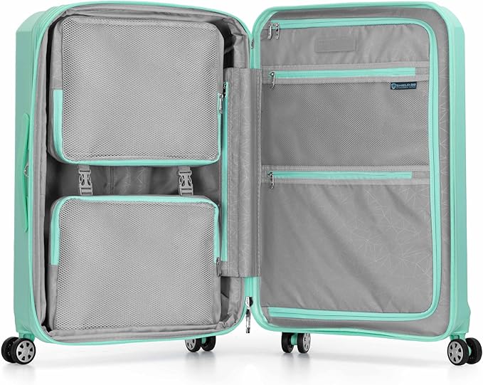 Traveler's Choice Pagosa Hardshell Expandable Luggage with Spinner Wheels, Mint, 26-Inch Medium