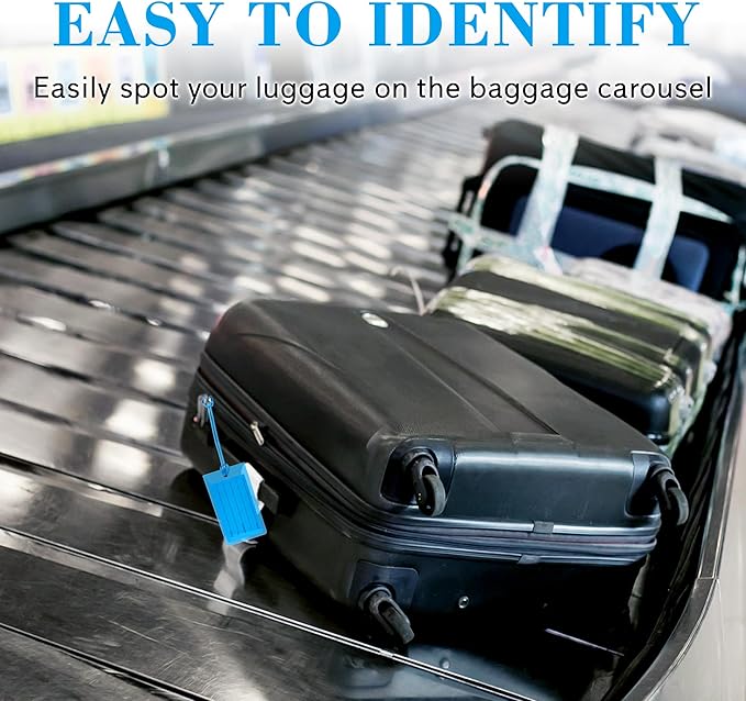 50 Pack Luggage Tags for Suitcases, Airplane Travel Essentials for Flying, International Travel Must Haves, and Luggage Accessories by Sodsay