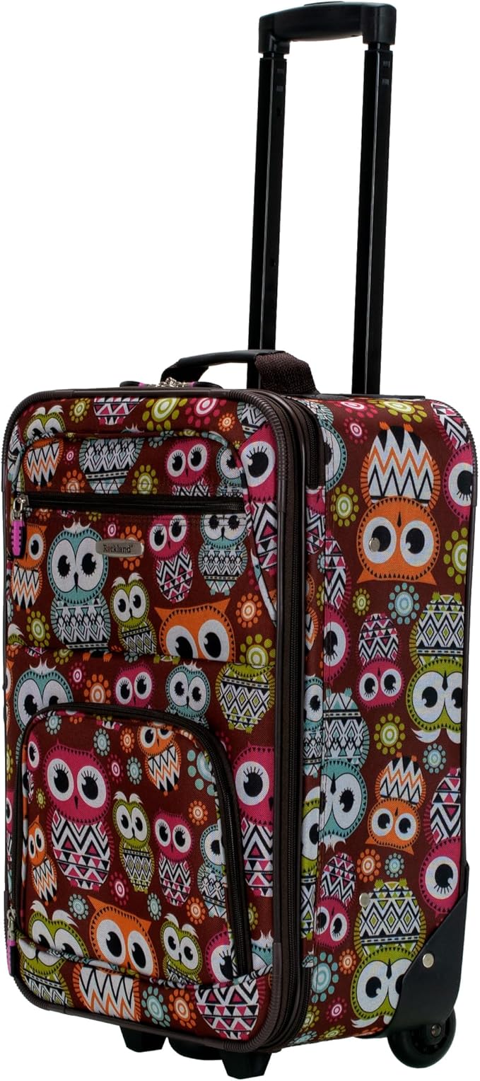 Rockland Fashion Softside Upright Luggage Set, Expandable, Owl, 2-Piece (14/19)
