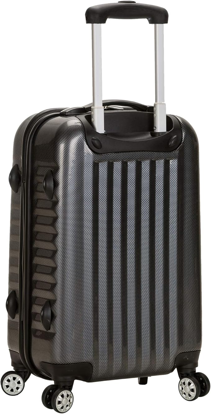 Rockland Melbourne Hardside Expandable Spinner Wheel Luggage, Carbon, Carry-On 20-Inch