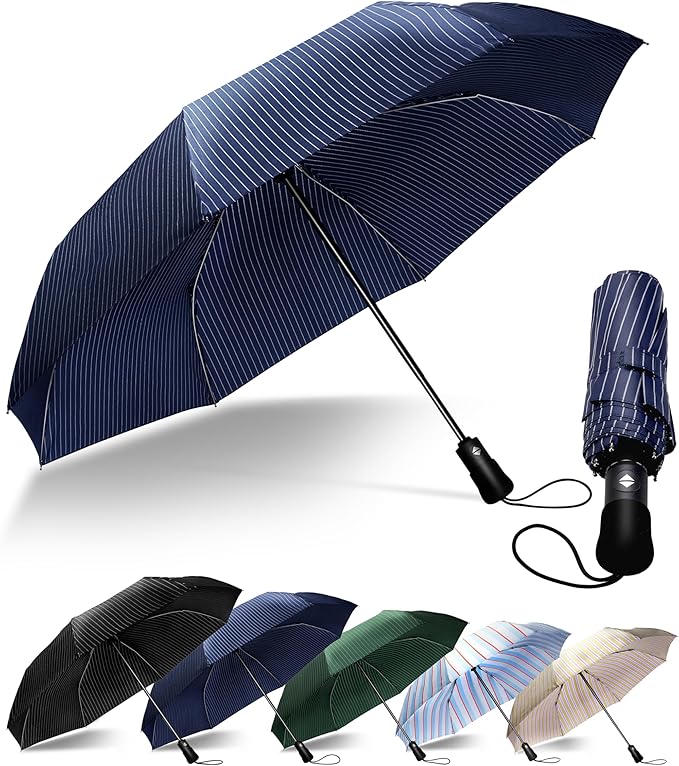 Travel Compact Umbrella Windproof - Portable Automatic for Rain, Folding Umbrella for Men and Women, Portable 210T Fabric