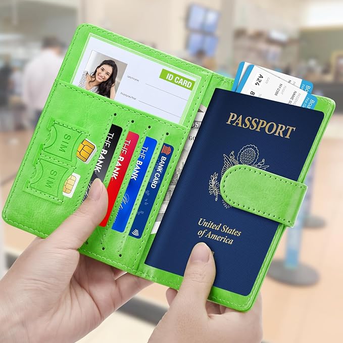 Herain Passport Holder for Travel Cruise Essentials, 2 Pcs Passport Cover Wallet Case Travel Gifts Women Men Family, RFID Passports Book Card Holders Travels Accessories Must Haves