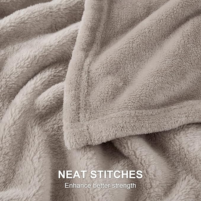 Hansleep Fleece Mocha Brown Full Blanket, Super Soft Flannel Fuzzy Plush Cozy Blanket for All Seasons, Mocha Brown, Full 84x90 Inches