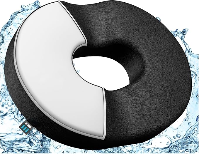 Deluxe Donut Pillow for Tailbone Pain Relief with Machine Washable Water Resistant Cover, Hemorrhoid Pillow for Sitting, Orthopedic Donut Seat Cushion for Bed Sores, Pregnancy, Coccyx, Sciatica