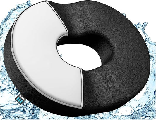 Deluxe Donut Pillow for Tailbone Pain Relief with Machine Washable Water Resistant Cover, Hemorrhoid Pillow for Sitting, Orthopedic Donut Seat Cushion for Bed Sores, Pregnancy, Coccyx, Sciatica