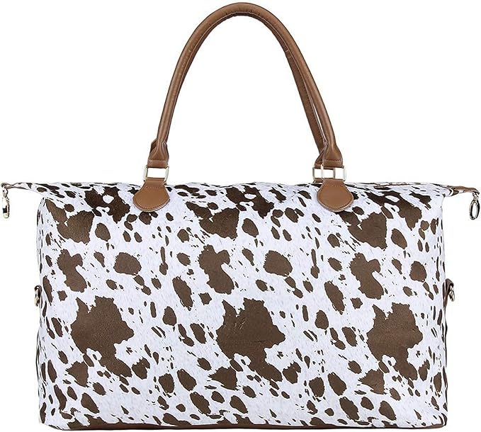 Weekender Bag Duffle Bag For Women Large Travel Tote Bag Overnight Weekend Bags With Shoulder Strap Cow Leopard Atzec…