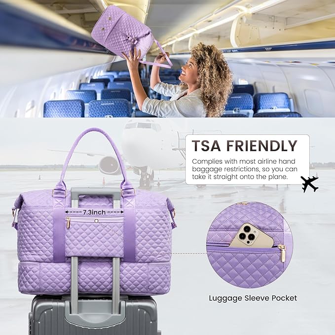 LOVEVOOK Travel Duffle Bag,Weekender Bags for Women with Shoe Compartment，Carry on Overnight Bag with Toiletry Bag,Gym Duffel Bag with Wet Pocket, Hospital Bags for Labor and Delivery