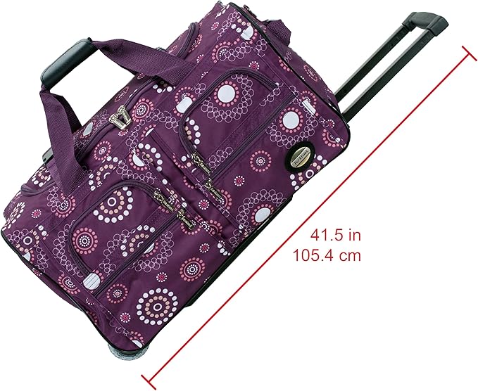 Rockland Rolling Duffel Bag, Black, 22"