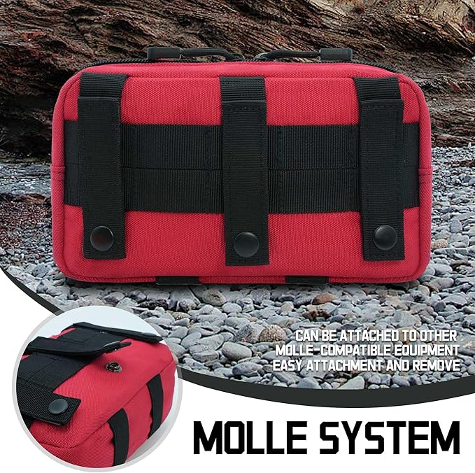 2 Pack 1000D Laser Cut Molle Pouches - Tactical Compact Water-Resistant Utility Admin Pouch for Vest Backpack Duty Belt Tactical Vests