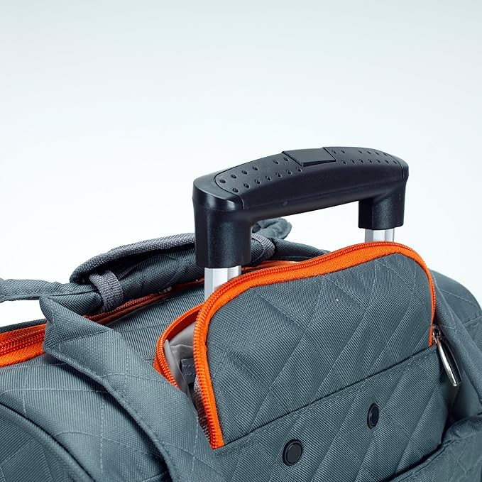 Rockland Melrose Upright Wheeled Underseater Carry-On Luggage, Charcoal