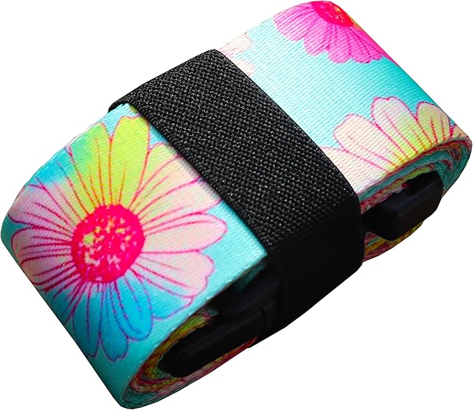 Luggage Straps for Suitcases TSA Approved Easy Pack Organized Suitcase Strap, Luggage Strap, Luggage Belt Strap, Bag Straps for Luggage. Buckle Straps Travel Accessories (Turqoise Flower)