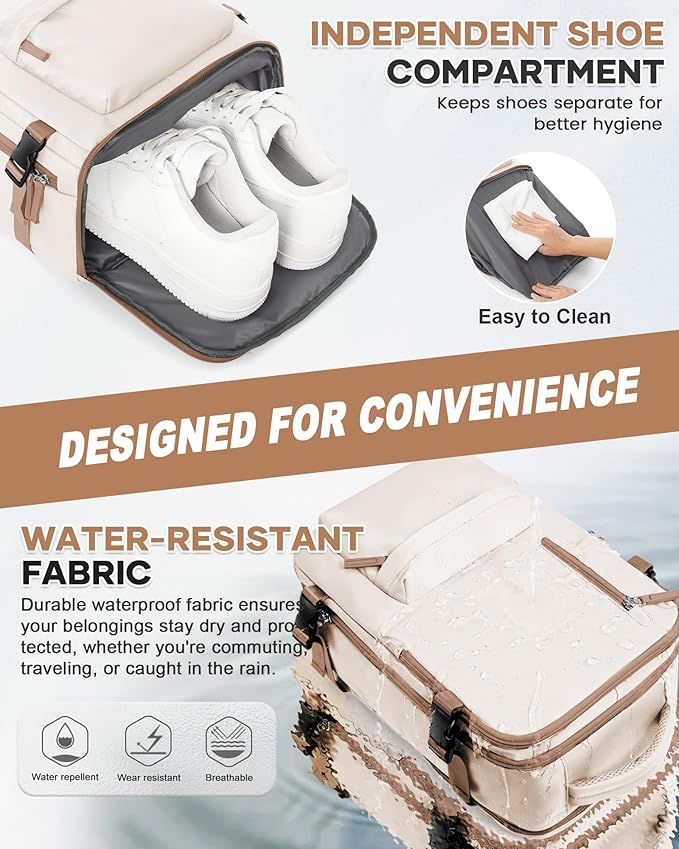 WONHOX Large Travel Backpack Carry on Flight Approved Laptop Work Business Backpack for Women Men Mochila de Viaje