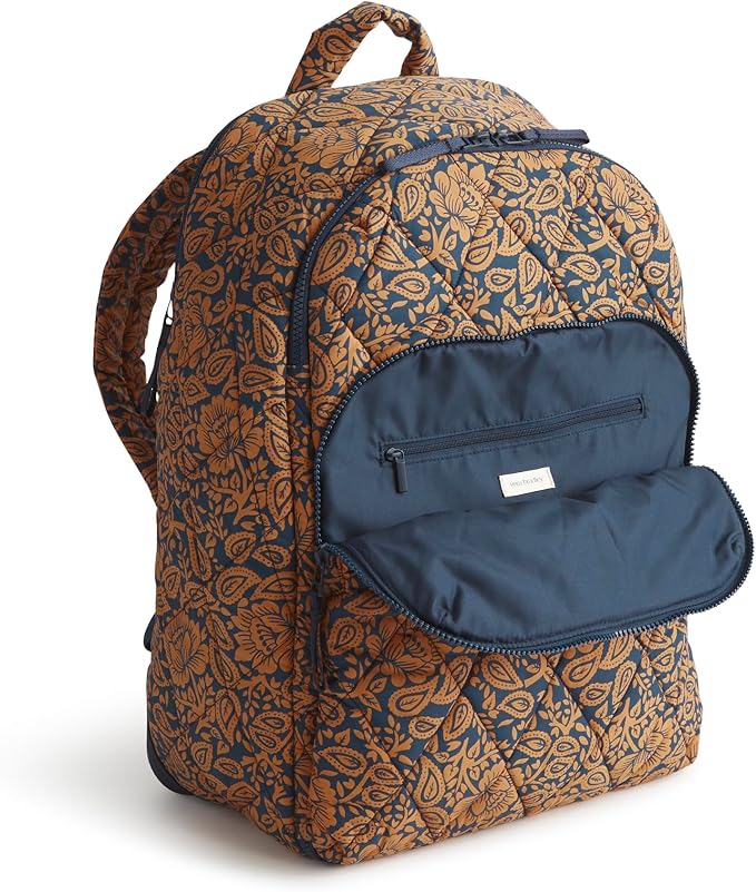 Vera Bradley Women's Featherweight Westover Hybrid Backpack, Lotus Montage Roasted Pecan, One Size