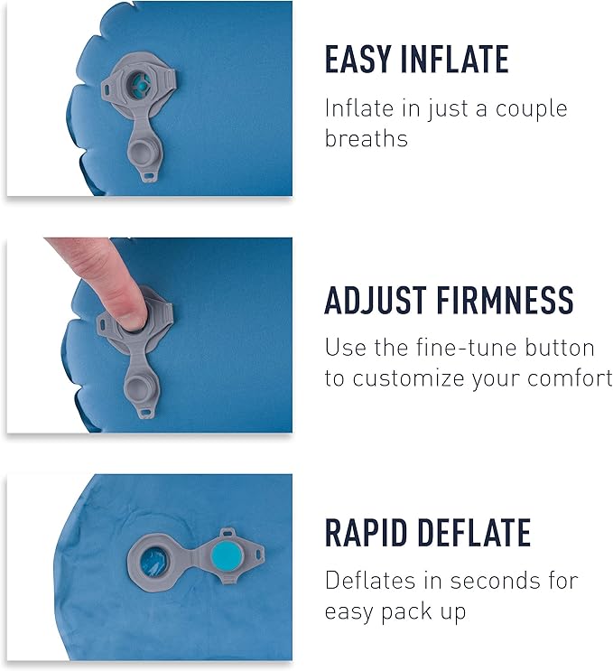 Sea to Summit Aeros Ultralight Traveller Inflatable Neck Pillow, Grey