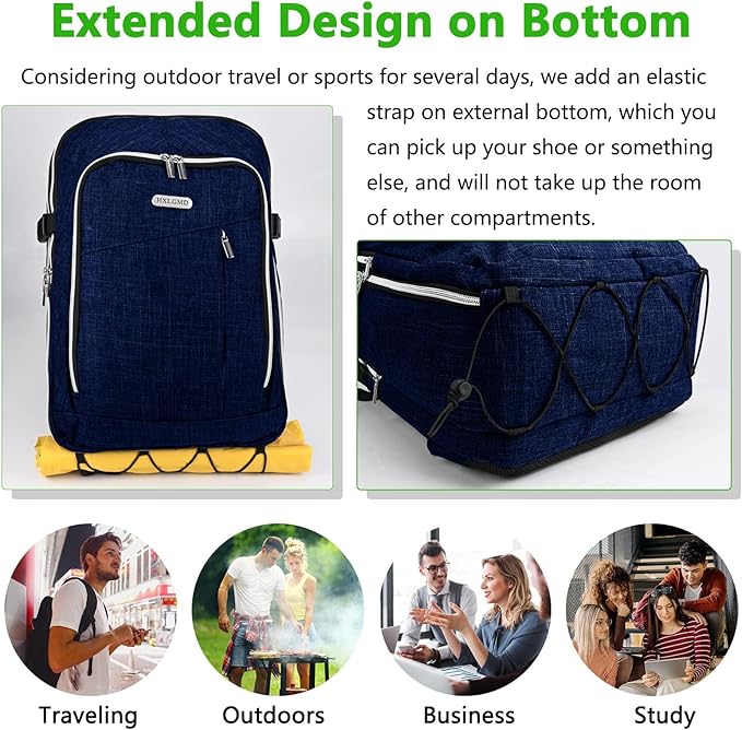 Personal Item Travel Carry On Luggage Backpack for Women Men Flight Approved Casual Weekender Laptop Bag for College Business Outdoors Hiking Water Resistant Lightweight Daypack with USB Charging Port