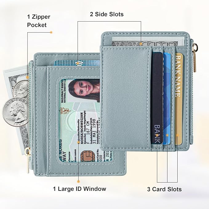 Sodsay Card Case Slim Front Pocket Wallet for Women Credit Card Holder with Keychain | Slim, Front Pocket, Credit Card Holder, with Keychain