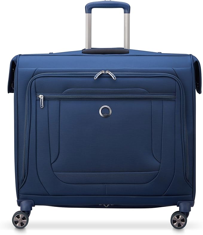 DELSEY PARIS Helium DLX Rolling Garment Bag with Spinner Wheels, Navy Blue