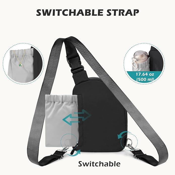 TOPEAST Anti Theft Crossbody Bags for Women Men, Small Sling Crossbody Bag Travel Purse Shoulder Wallet with RFID Blocking