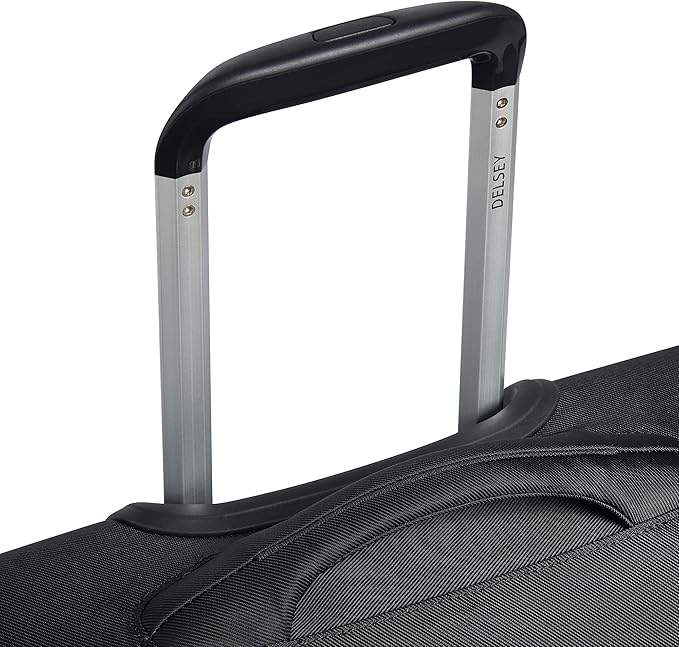 DELSEY PARIS Sky Max 2.0 Softside Expandable Luggage with Spinner Wheels 2 Piece Set, Black (24 Inch/Duffle)