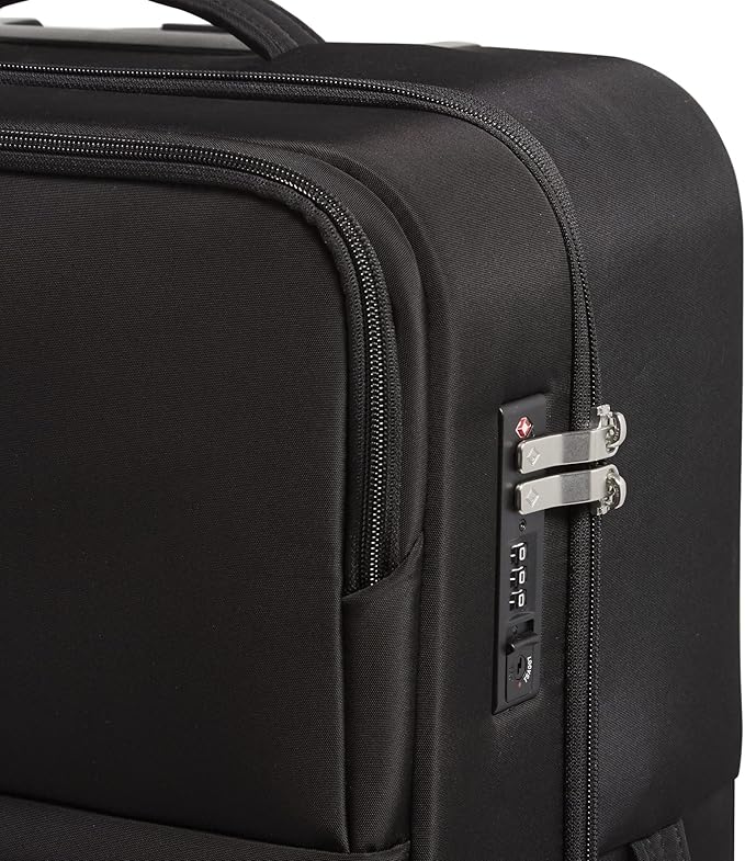 Vera Bradley Women's Softside Rolling Suitcase Luggage, Black, 27" Check In