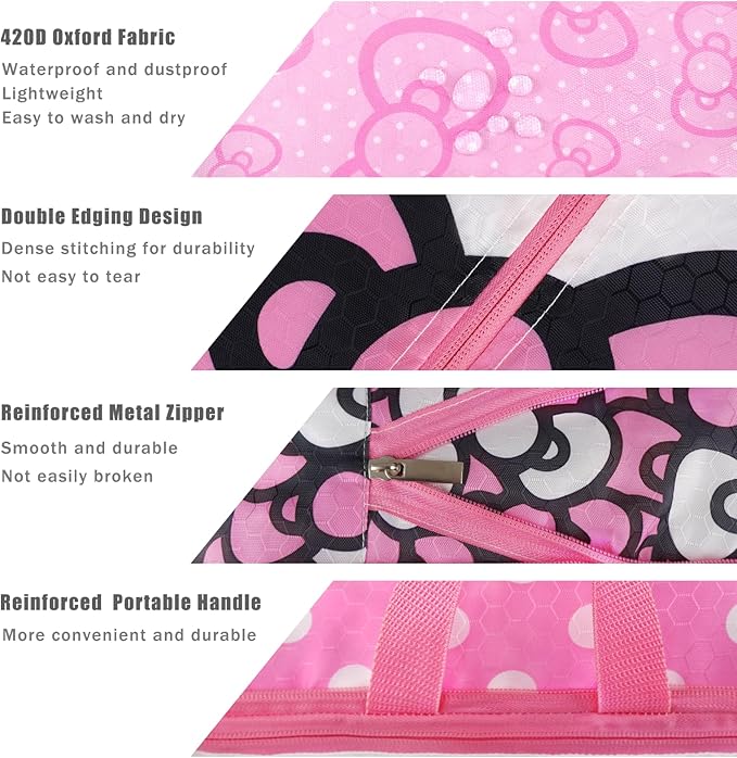 6 Set Kids Packing Cubes for Travel Carry On, Space Saving Compression Bags for Packing In Suitcase, Cute Pink Packing Organizers for Luggage Storage Girls Gift Trip and Family Vacation