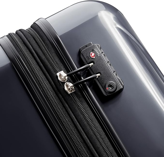 DELSEY PARIS Helium Aero Hardside Expandable Luggage with Spinner Wheels, Titanium, Checked-Medium 24 Inch