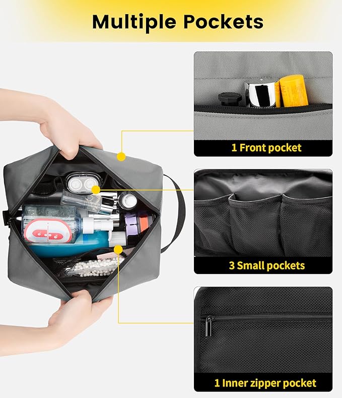 Vorspack Travel Toiletry Bag for Men - Hanging Toiletries Bag Water Resistant Travel Bag for Toiletries Accessories