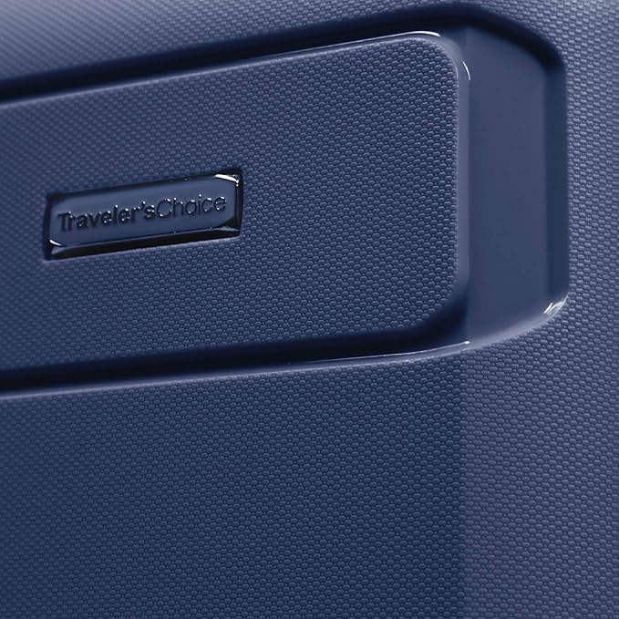 Traveler's Choice Pagosa Hardshell Expandable Luggage with Spinner Wheels, Navy, 22-Inch Carry-on