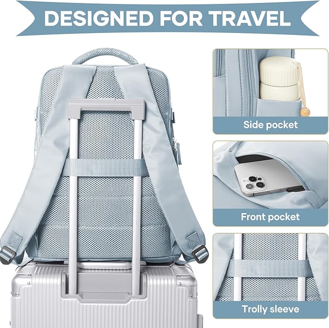 WONHOX Large Travel Backpack Carry on Flight Approved Laptop Work Business Backpack for Women Men Mochila de Viaje