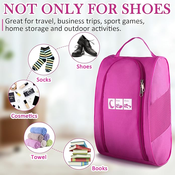 Ailaka Portable Oxford Travel Shoe Bag, Waterproof Shoe Packing Storage Organizer with Zipper Closure