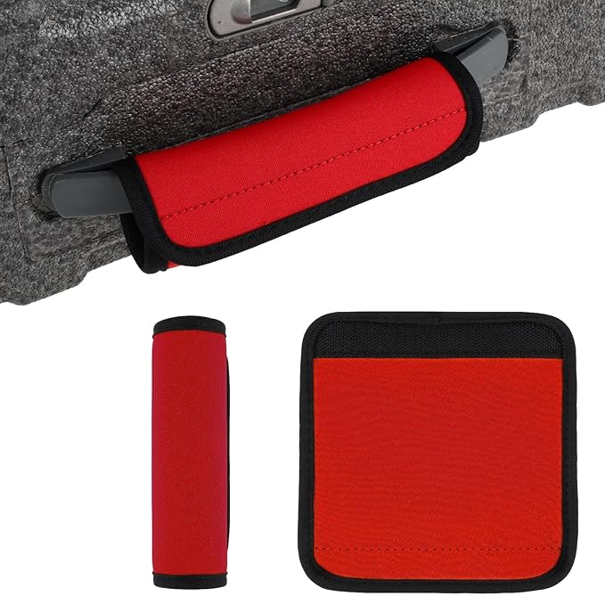 2 Pack Luggage Handle Wraps for Suitcase, Bright Color Comfort Soft Handle Covers Suitcase Luggage Handle Wrap Luggage Tag Wraps Travel Accessories (Red)