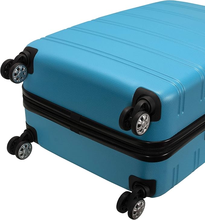 Rockland Melbourne Hardside Expandable Spinner Wheel Luggage, Turquoise, 3-Piece Set (20/24/28)