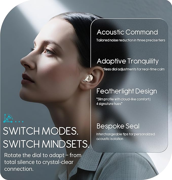 Adjustable Ear Plugs, 3-Mode Reusable Noise Canceling Earplugs with 14-35 dB SNR Reduction, Flexible Silicone for Ultimate Focus, Travel, Sleep, Concerts & Social Events