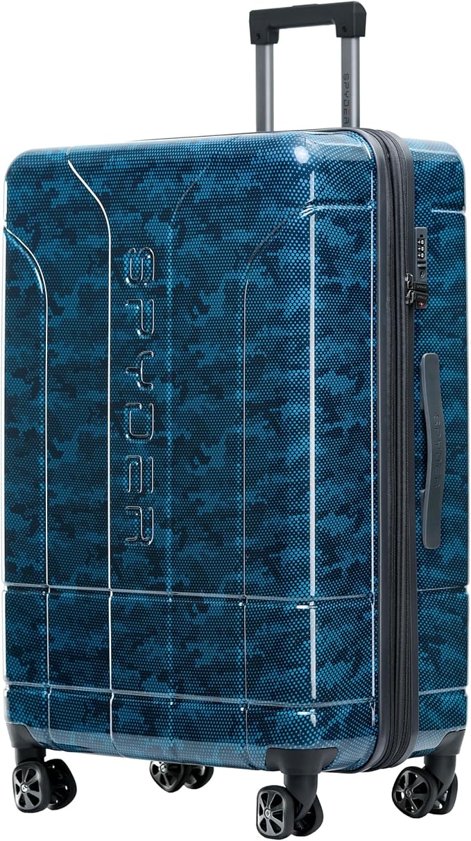 Spyder Matrix 29 Inch Large Checked Luggage Expandable Hardside Upright Suitcase with 360° Spinner Wheels, TSA Approved Lock, Blue