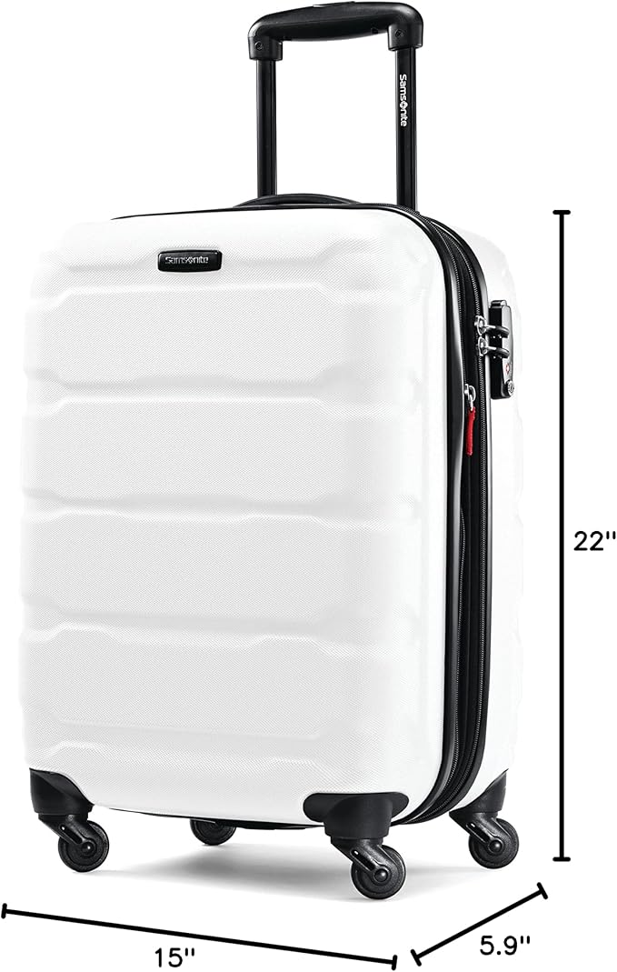 Samsonite Omni PC Hardside Expandable Luggage with Spinner Wheels, Carry-On 20-Inch, White