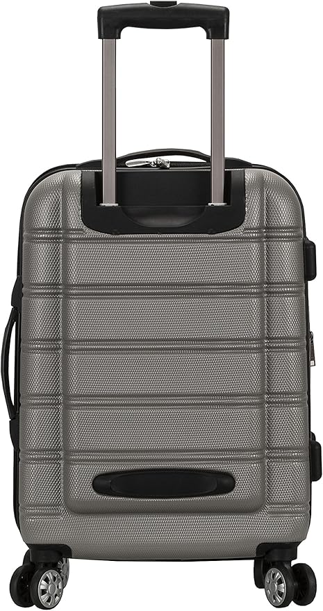 Rockland Melbourne Hardside Expandable Spinner Wheel Luggage, Silver, 2 Piece Set (20"/28")