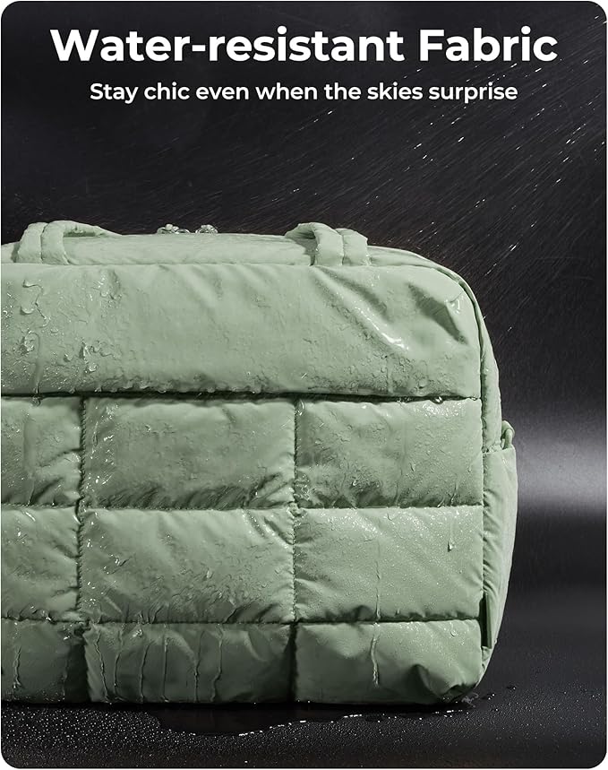 BAGSMART Gym Bag for Women, Carry on Travel Duffel Bag, Water-resistant Weekender with Shoe Compartment for Gym Travel Work, Green, Medium